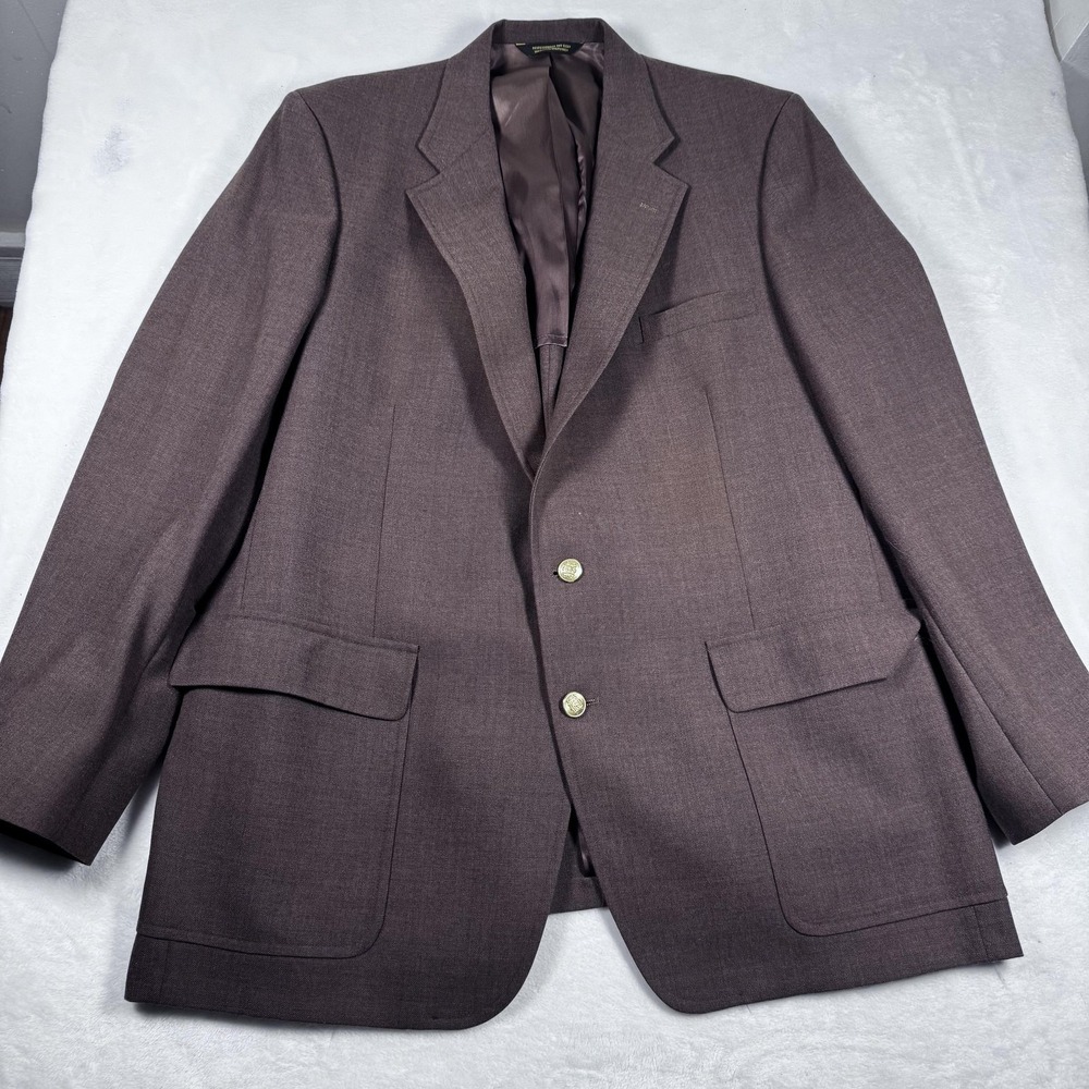 Vintage John Weitz Blazer Mens‎ Brown Sport Coat Big Tall Made USA 2 Button